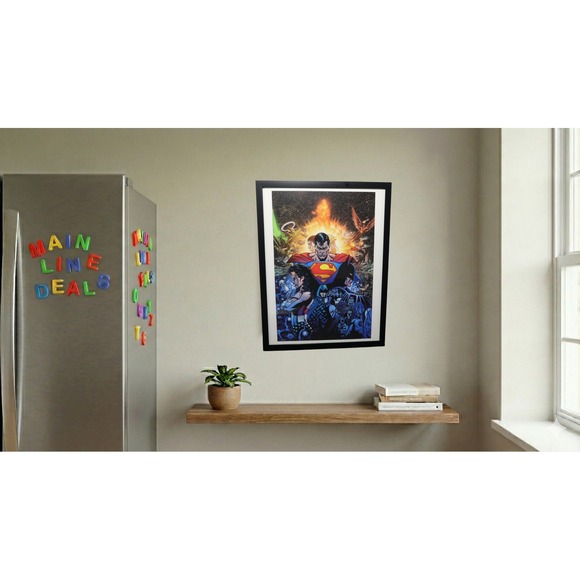 DC Trinity Framed 12x16 Superman Batman Wonder Woman Poster Art Pérez DC Comics - Picture 2 of 3